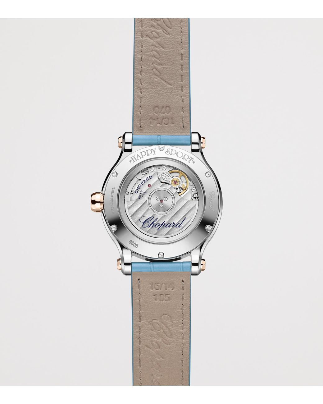 Chopard Blue Lucent Steel And Diamond Happy Sport Watch