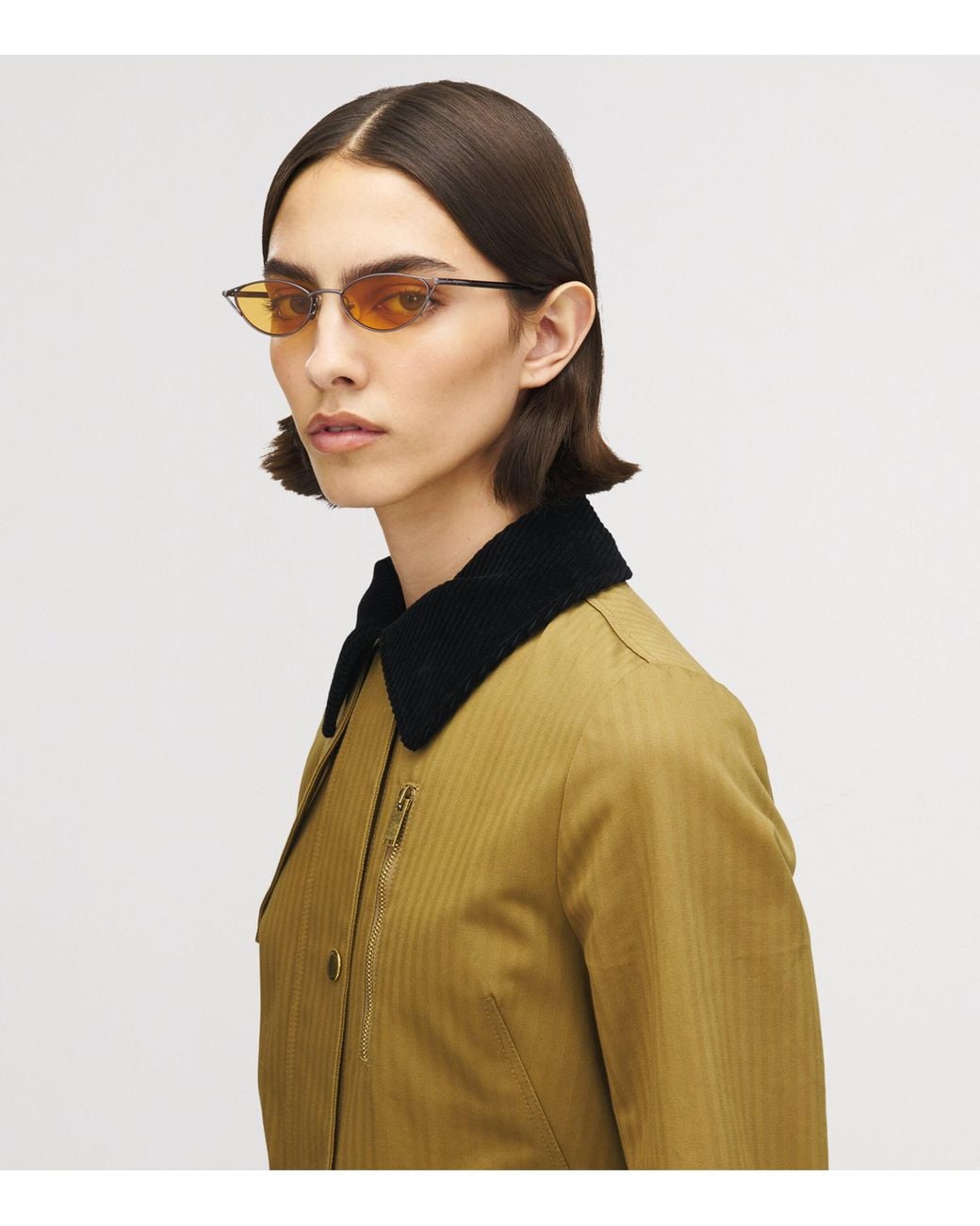 McQueen Metallic Brass Cat-Eye Sunglasses