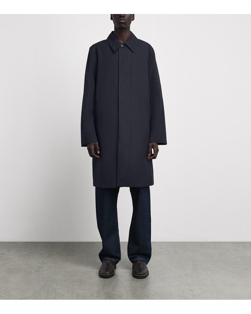 Sunspel Blue Cotton Ventile Overcoat for men