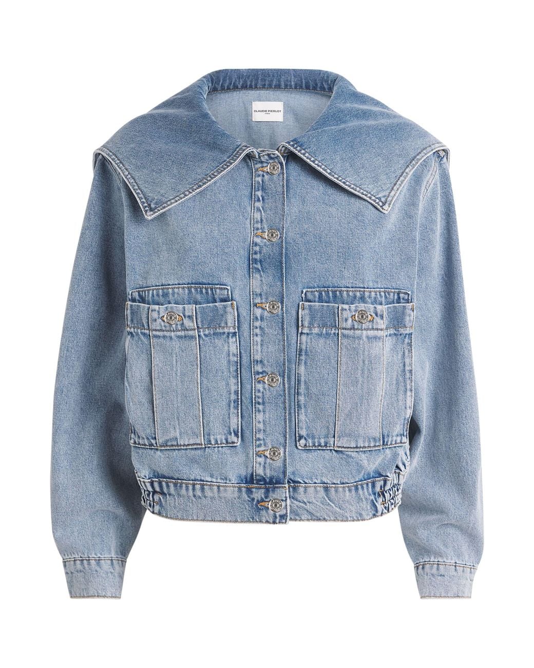 Claudie Pierlot Blue Oversized Collar Denim Jacket