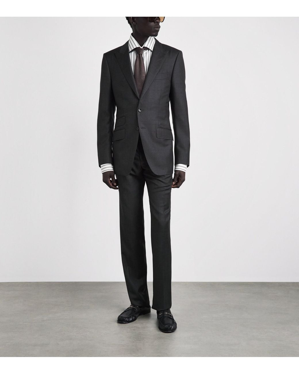 Tom Ford Black Wool Check O'Connor 2-Piece Suit for men
