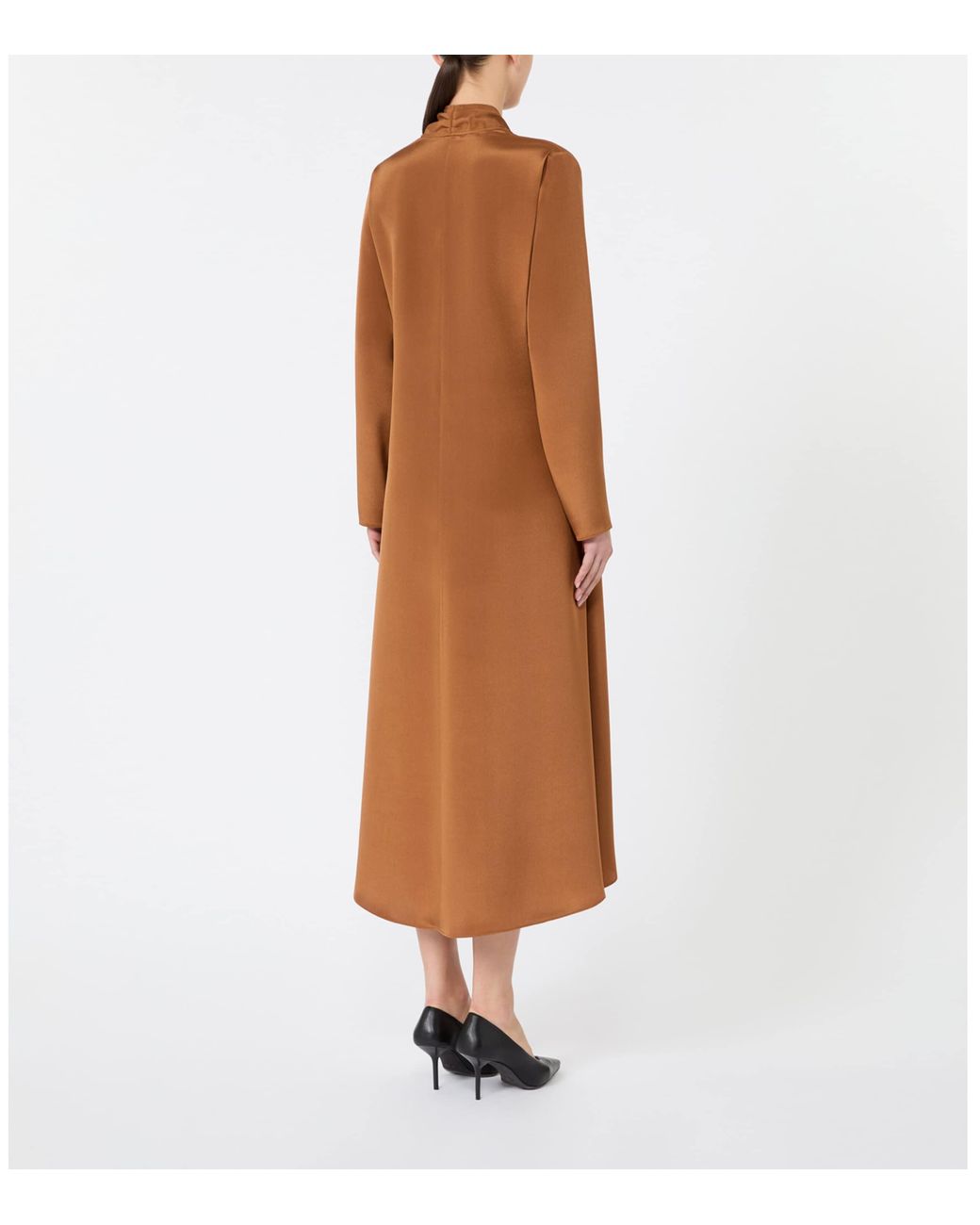 Max Mara Brown Silk Midi Dress