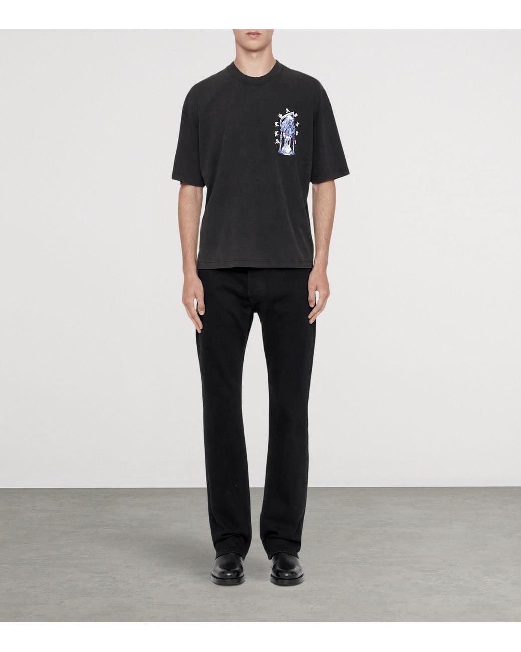 AllSaints Black Cotton Timer T-Shirt for men