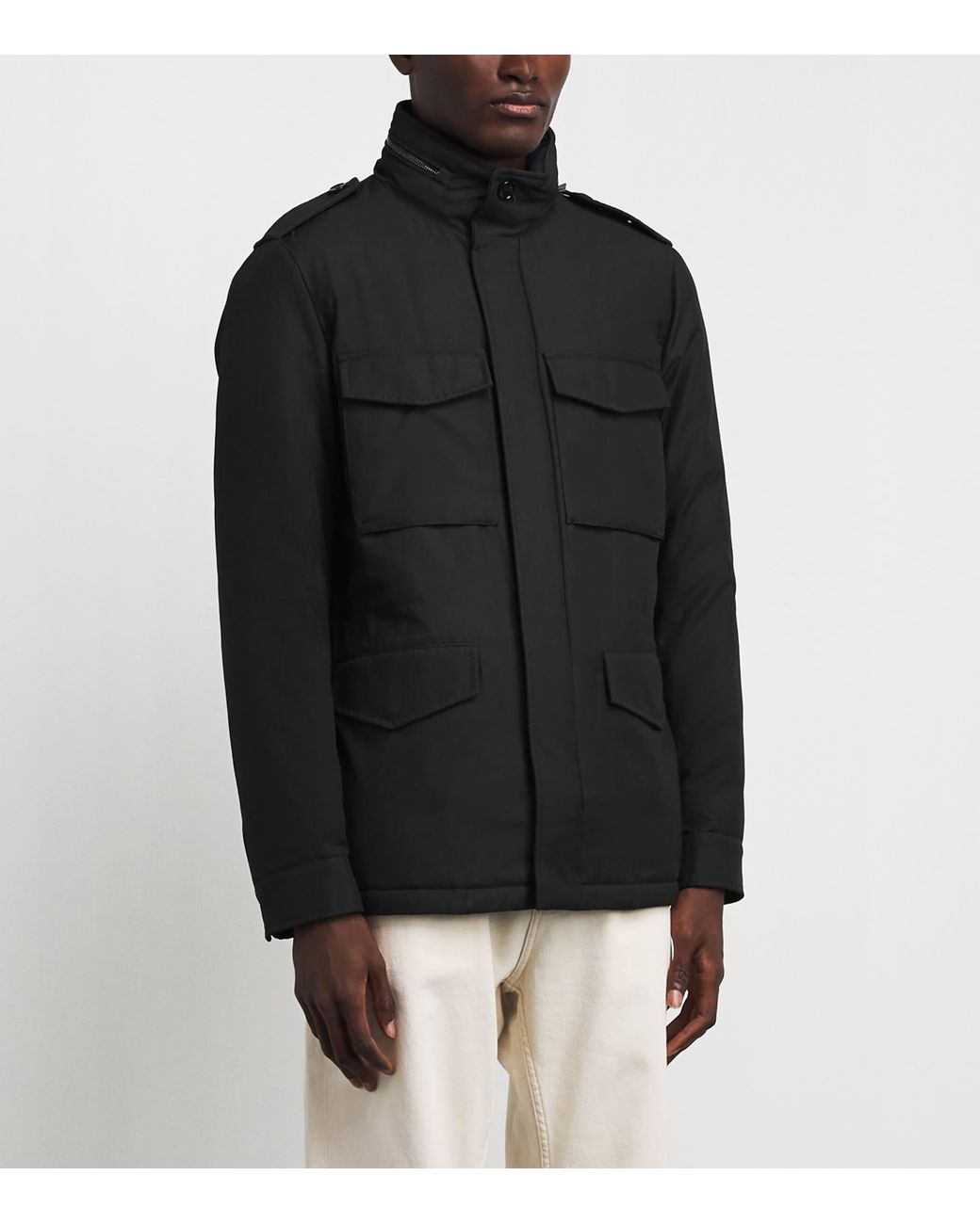 Moorer Black Field Denver Jacket for men