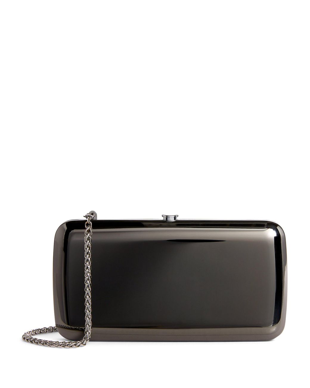 Jeffrey Levinson Black Finley Mirrored Clutch Bag