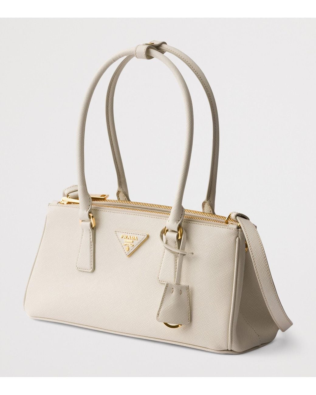 Prada Natural Medium Leather Galleria Top-Handle Bag