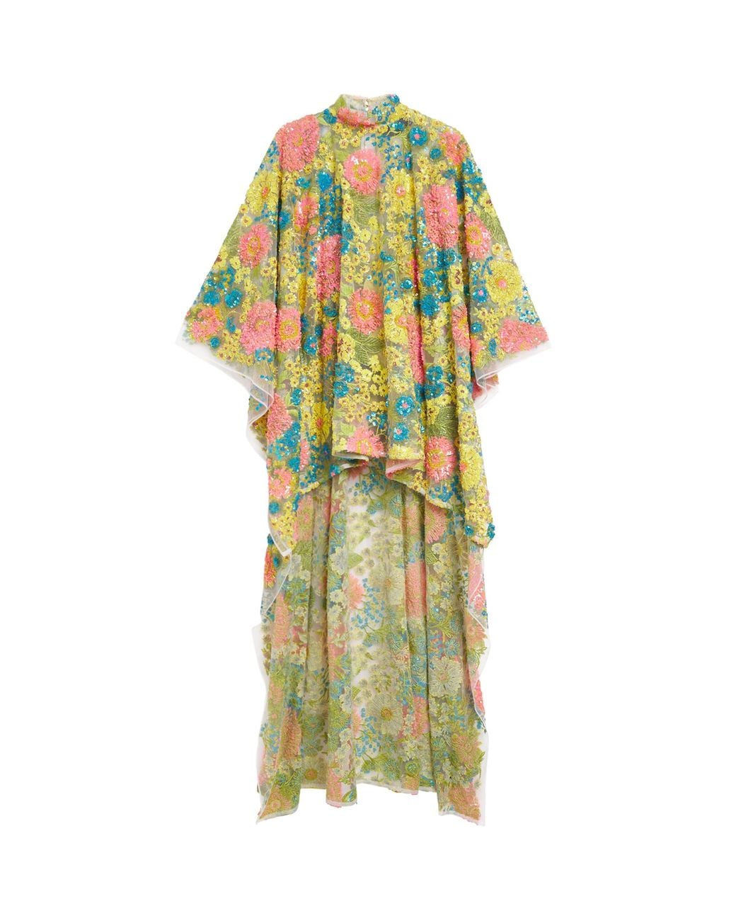 Taller Marmo Yellow Sequin Graham Kaftan Mini Dress