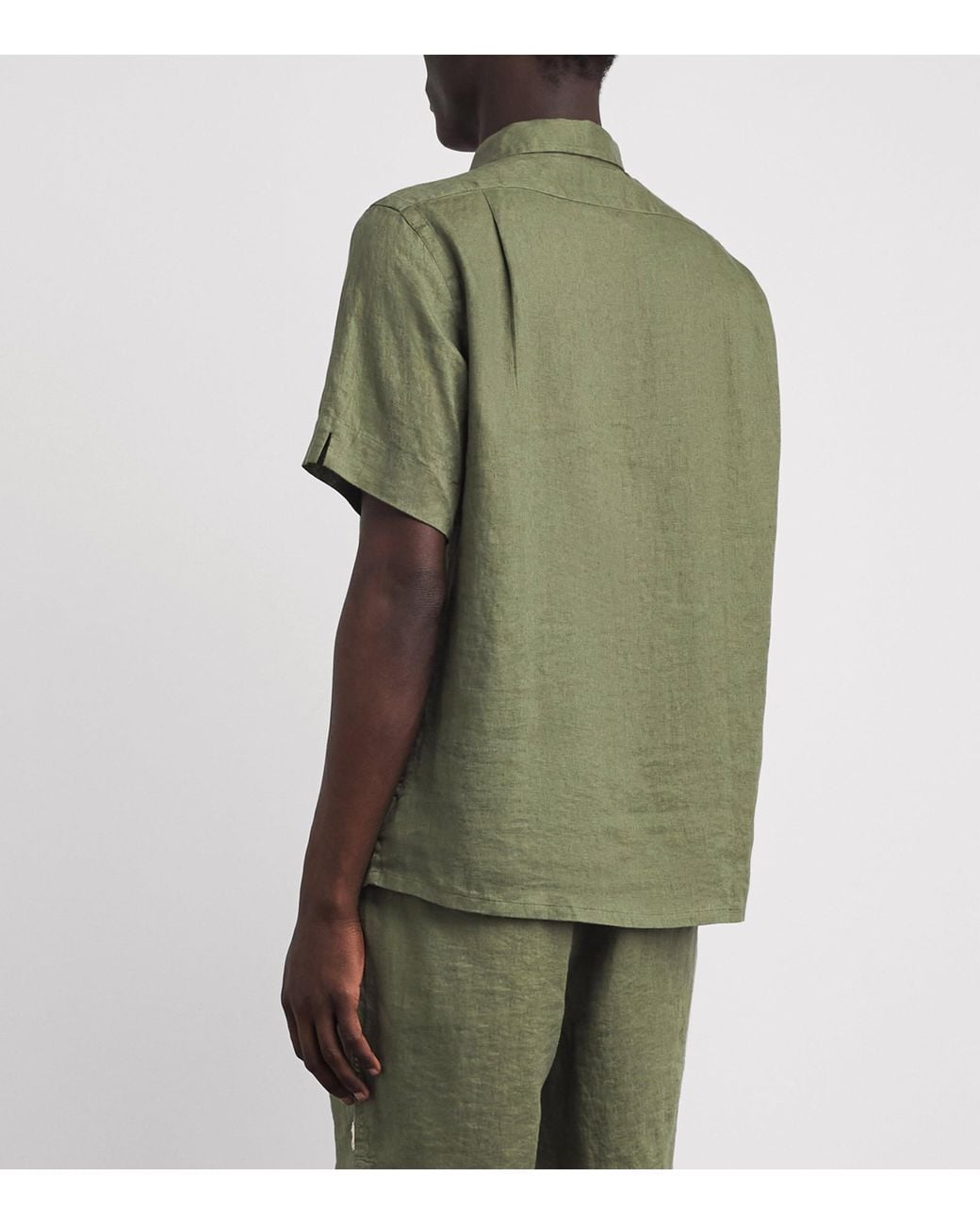 Polo Ralph Lauren Green Linen Short-Sleeve Classic-Fit Shirt for men