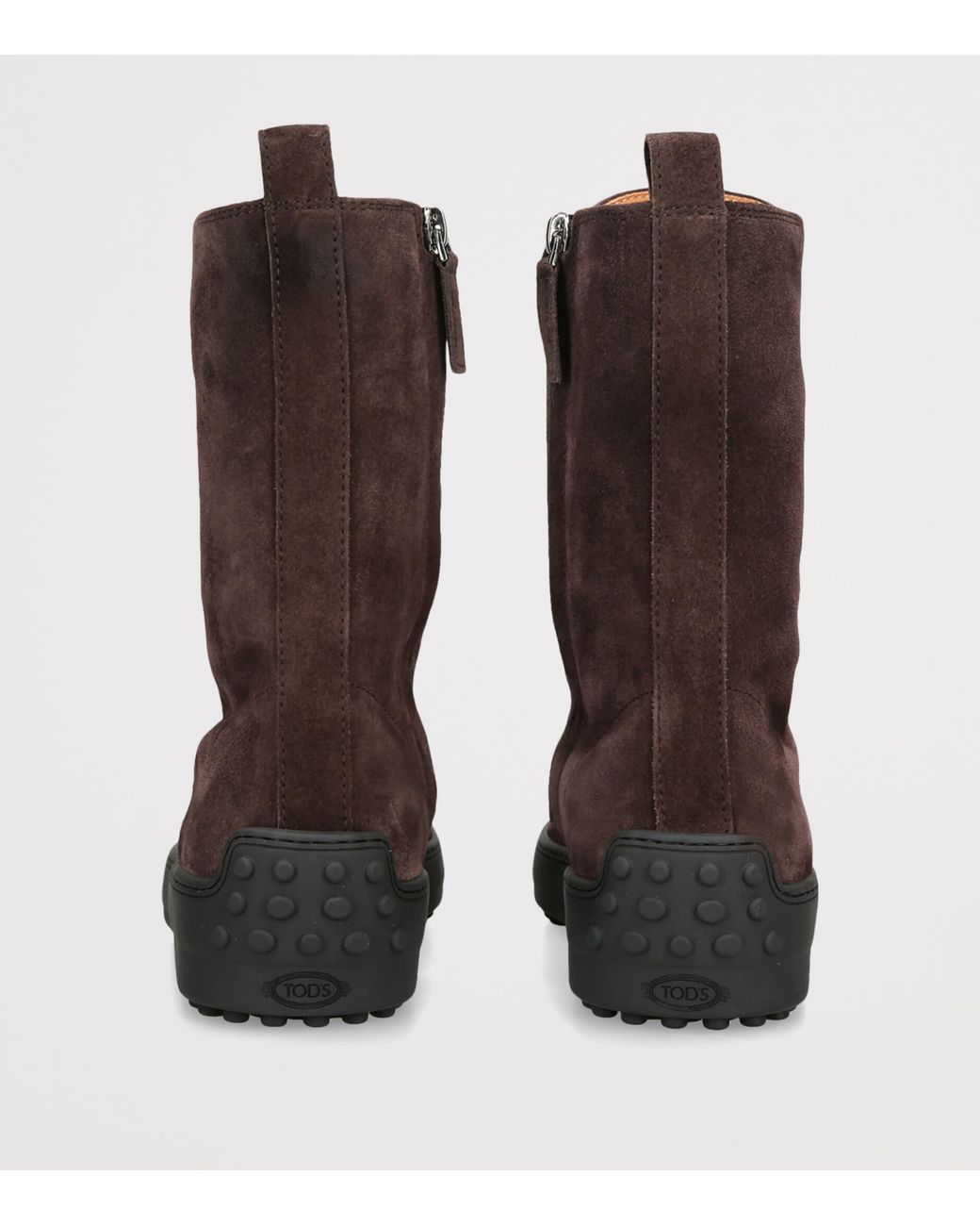 Tod's Brown Suede Winter Gommino Lace-Up Ankle Boots