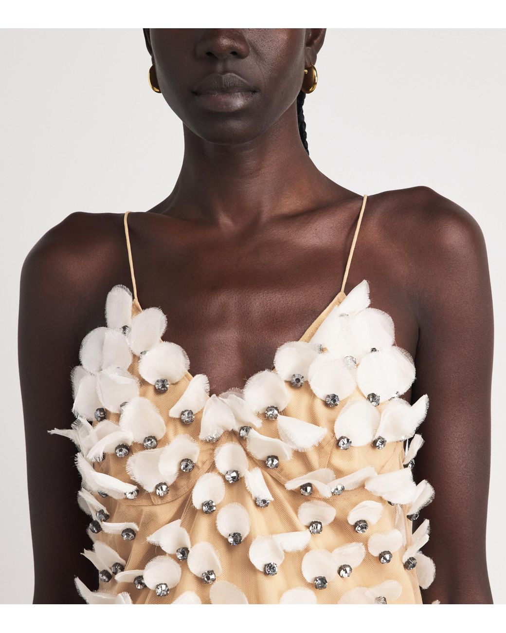 Stella McCartney Natural Embellished Polka Dot Gown