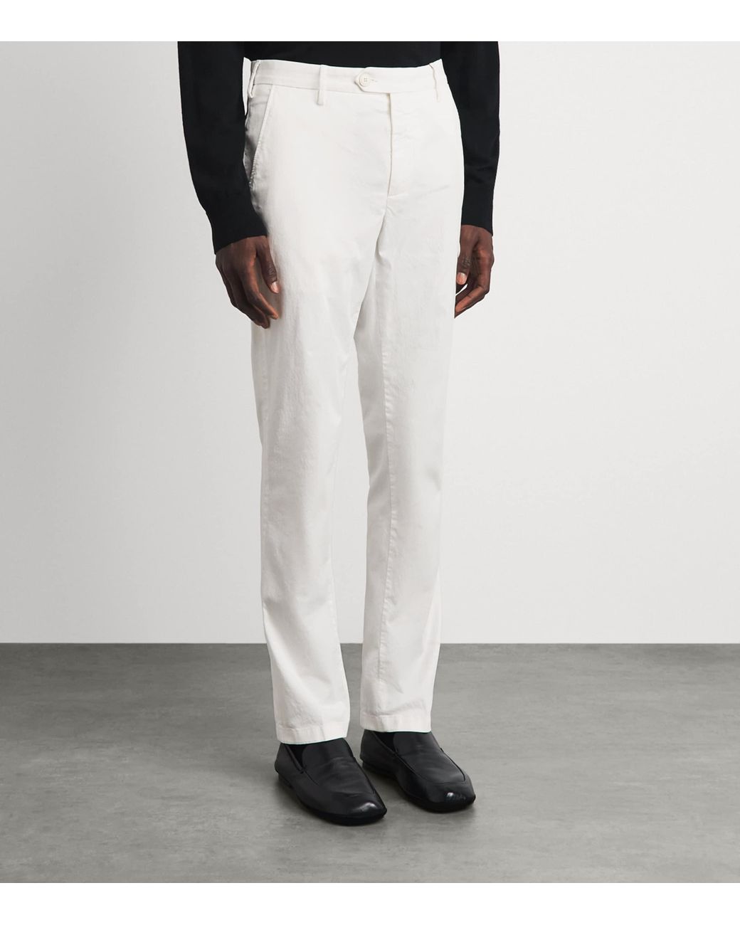 Canali White Straight Chinos for men