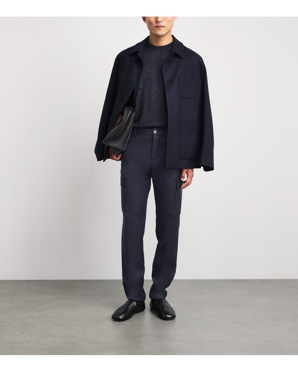 Paul & Shark Blue Virgin Wool Cargo Trousers for men