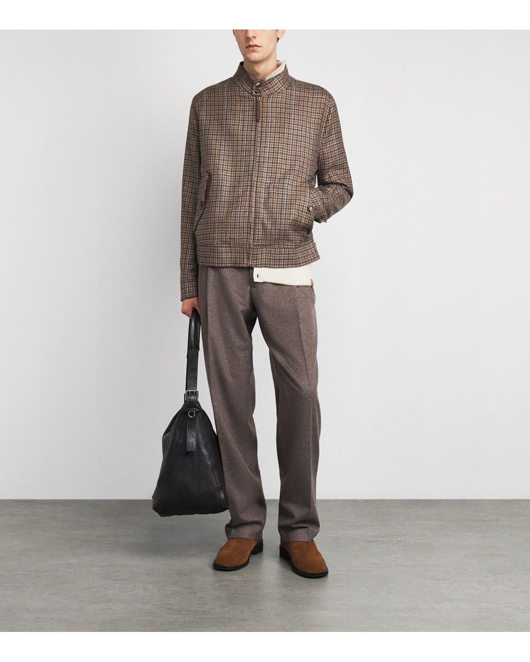 Gabriela Hearst Brown Wool-Silk Graham Jacket for men