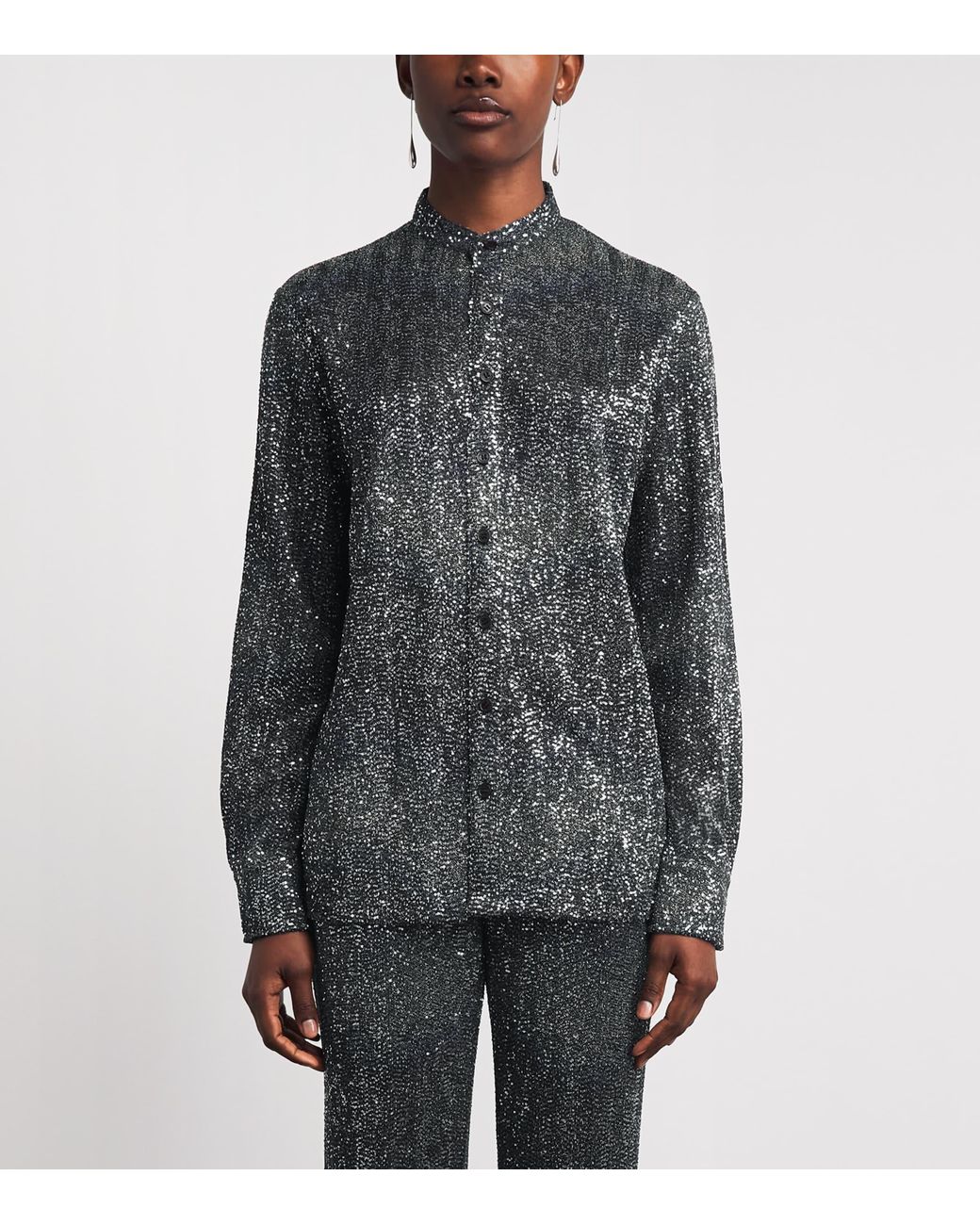 Missoni Gray Sequin Chevron Shirt