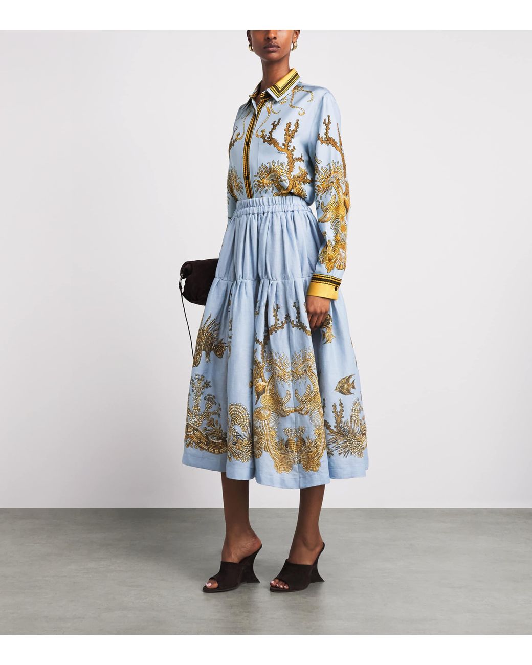LaDoubleJ Blue Silk Printed Shirt