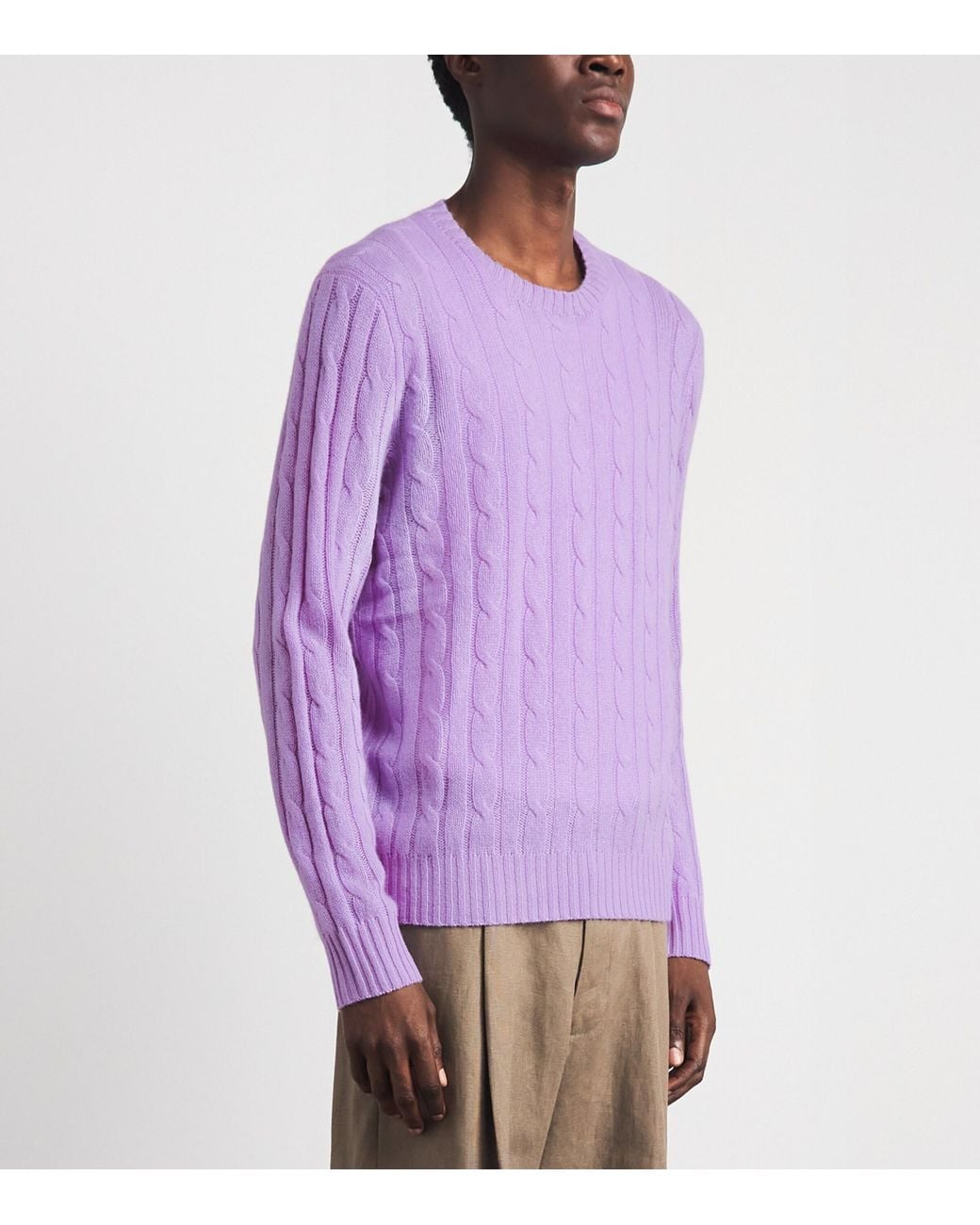 Polo Ralph Lauren Purple Cashmere Cable-Knit Sweater for men