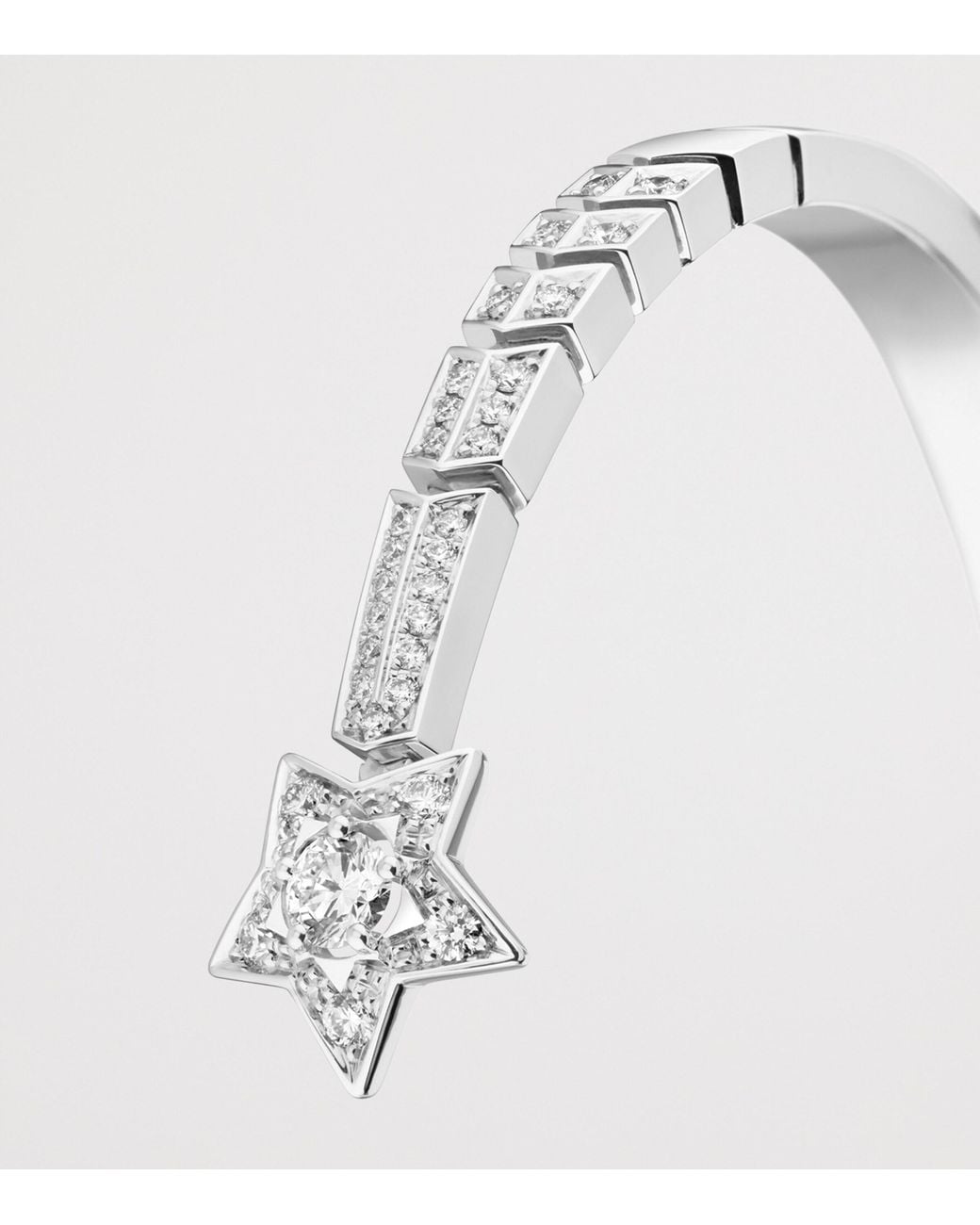 Chanel White And Diamond Comète Chevron Bracelet