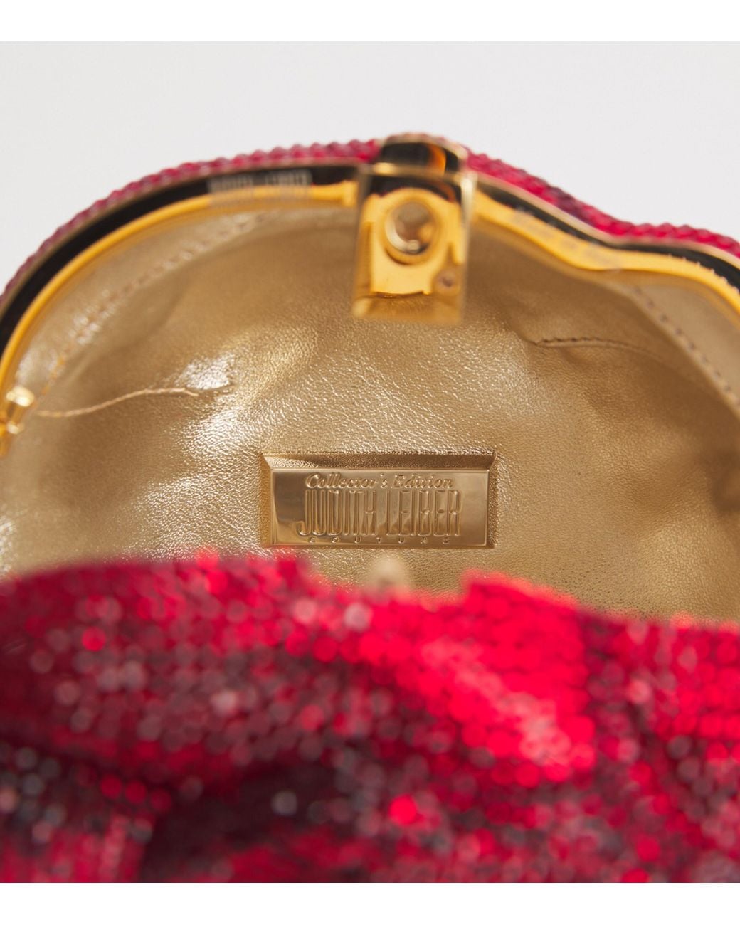 Judith Leiber Red Embellished Rose American Beauty Clutch Bag