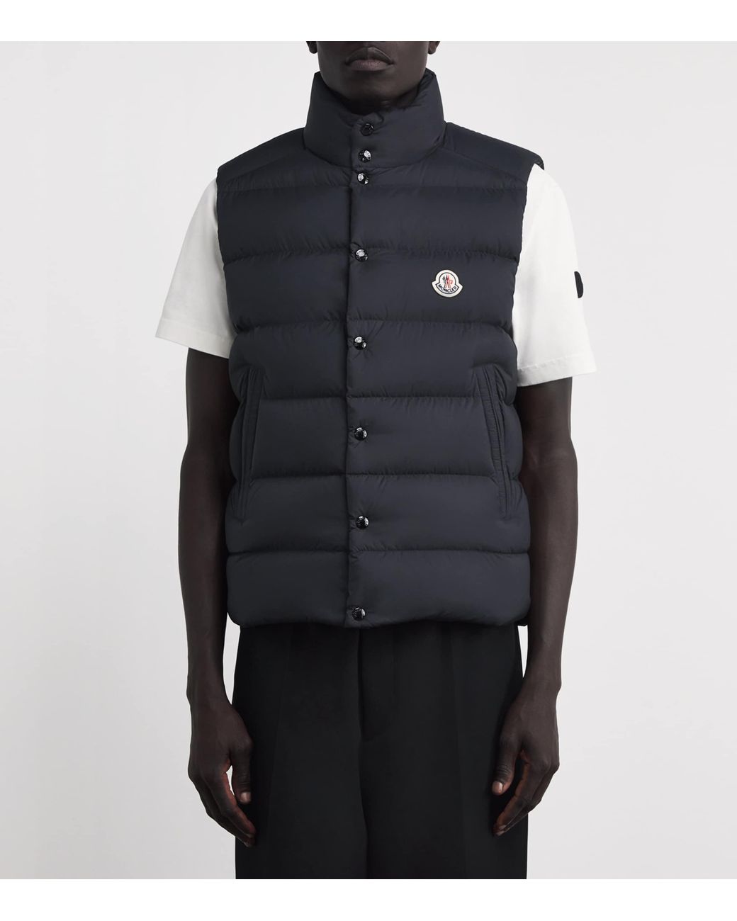 Moncler Blue Down Tibb Padded Gilet for men