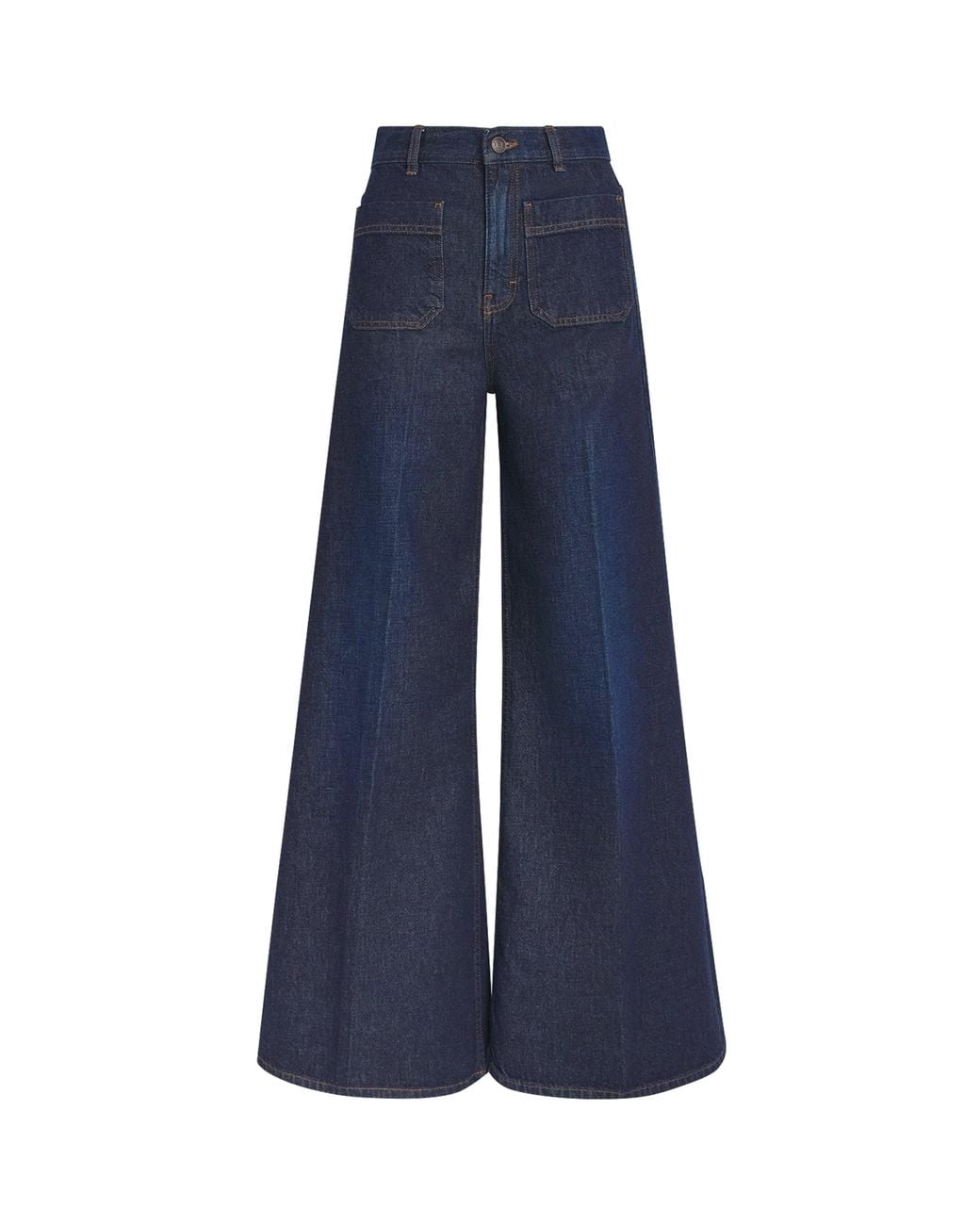 ME+EM Blue Flared Wide-Leg Jeans