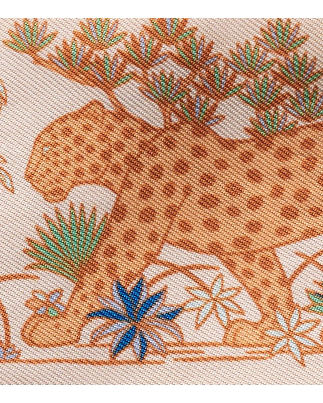 Cartier White Silk Panthère Fauna And Flora Scarf