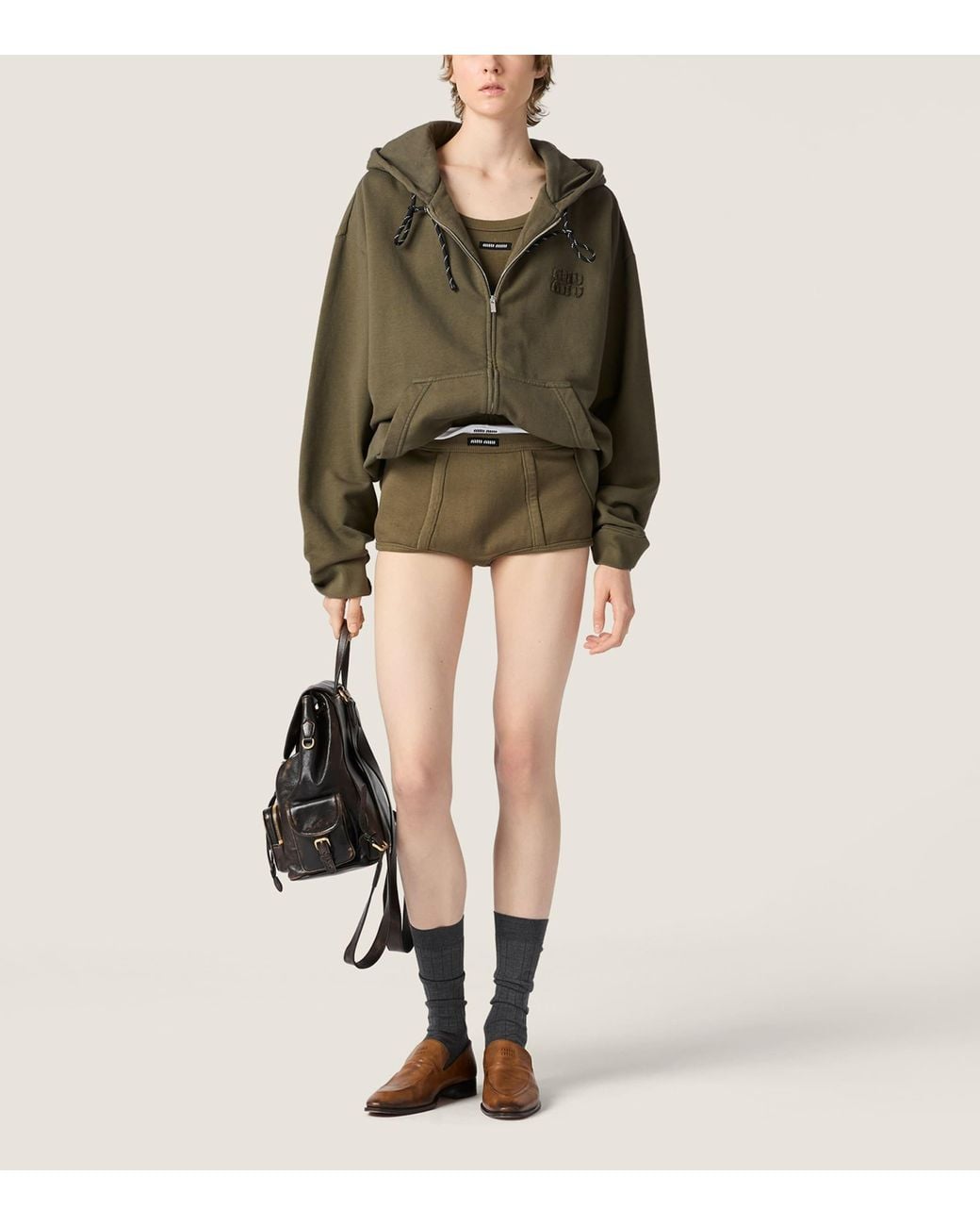 Miu Miu Green Jersey Tank Top