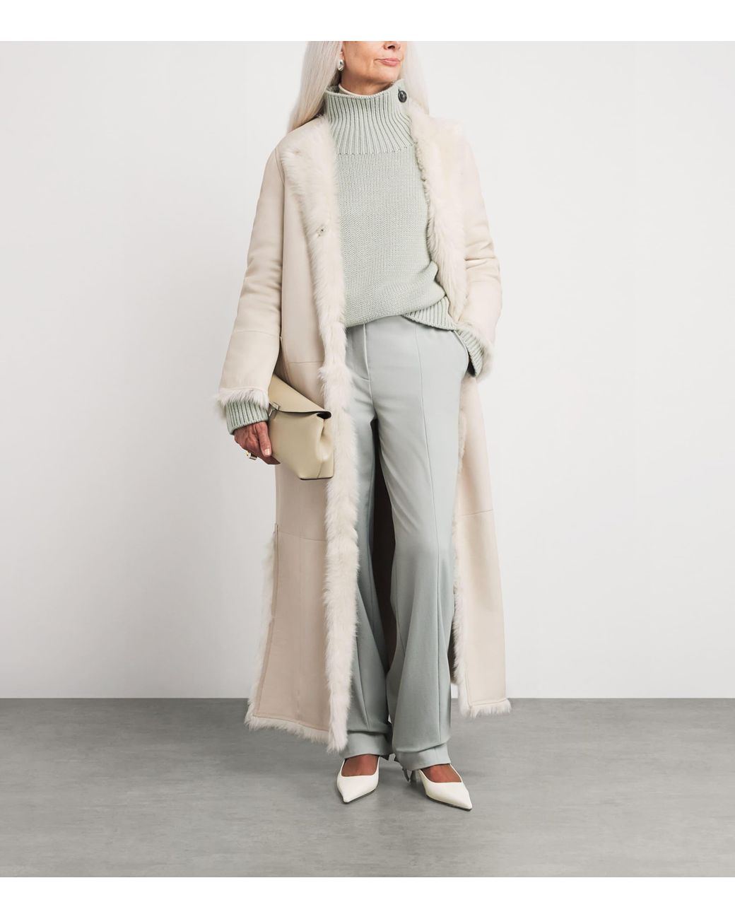 Yves Salomon Natural Lamb Fur Coat