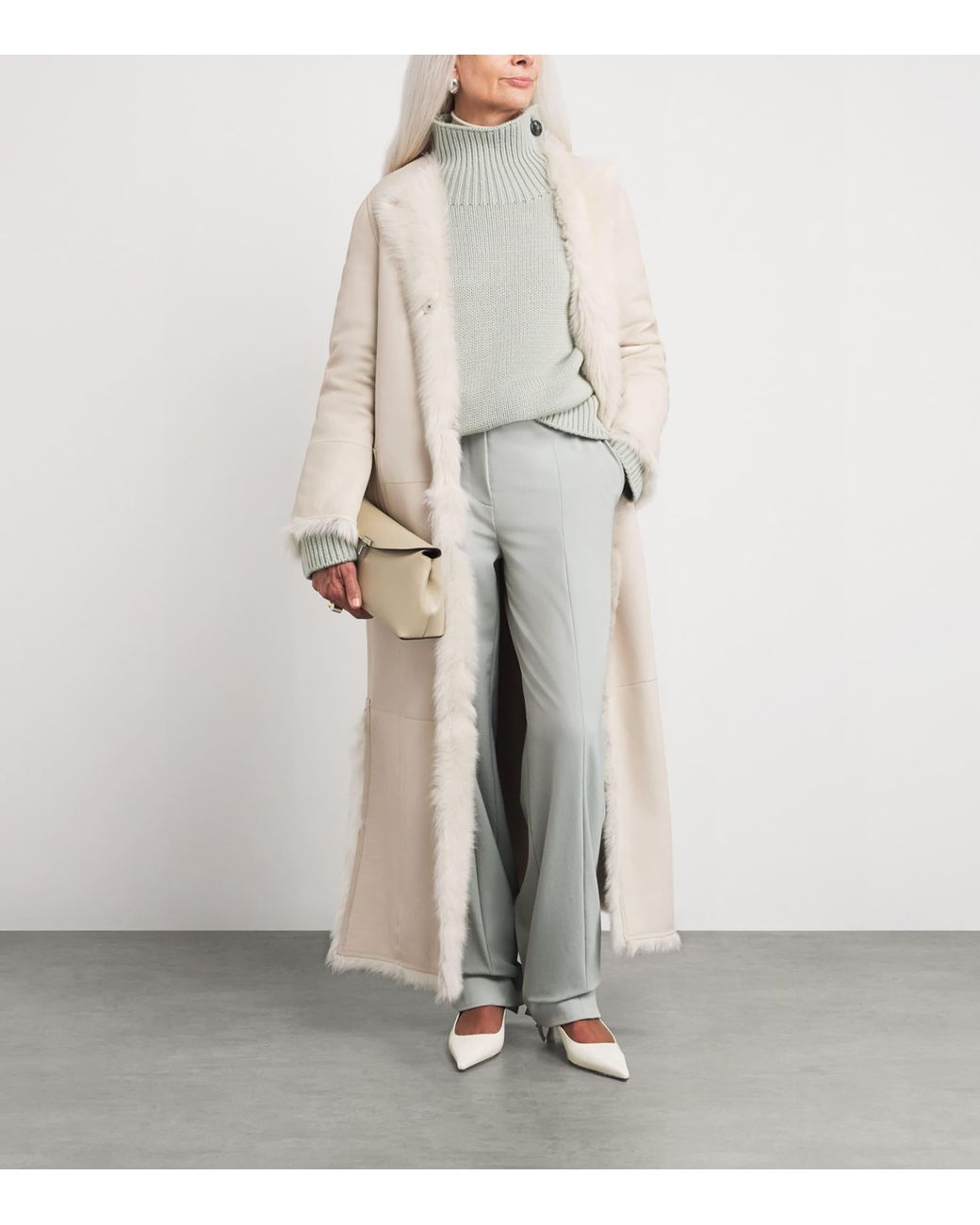 Yves Salomon Natural Lamb Fur Coat