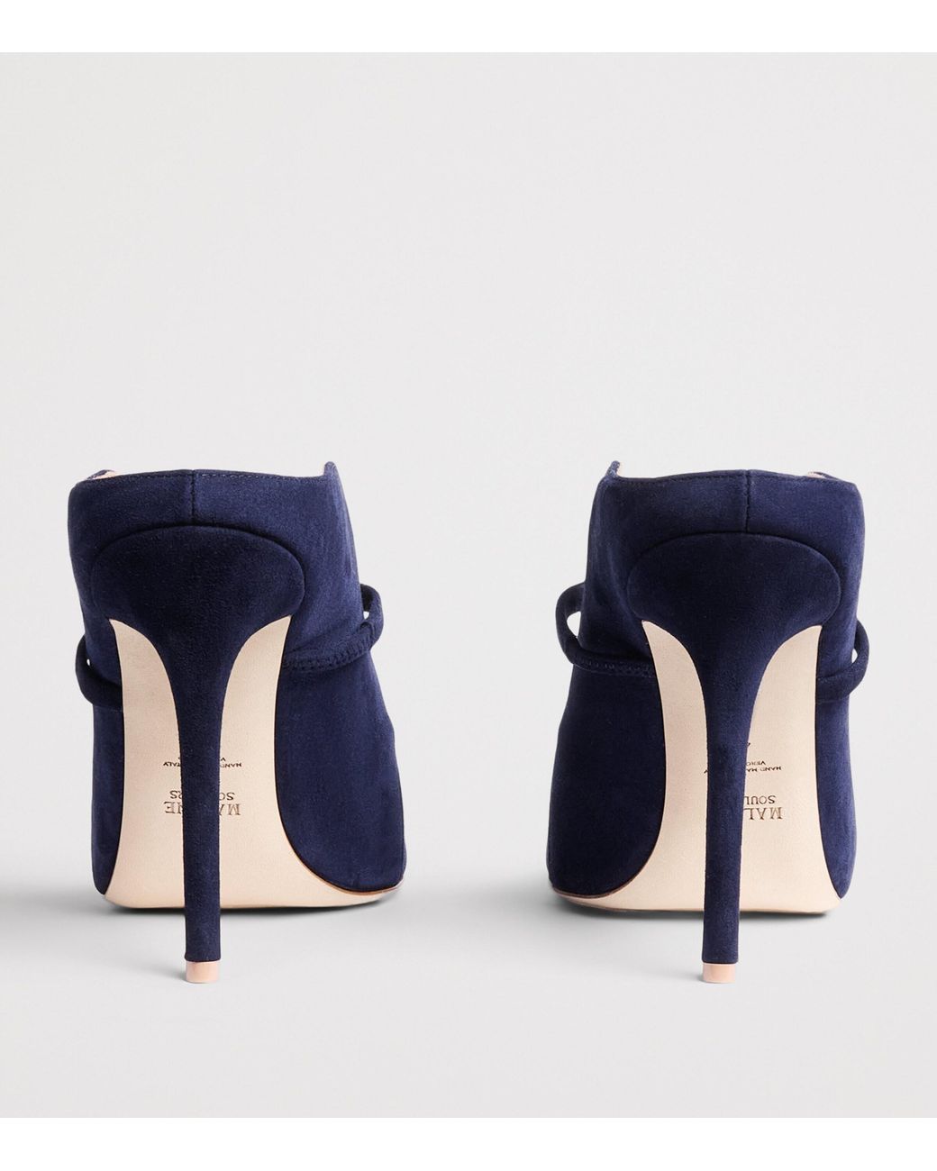 Malone Souliers Blue Suede Embellished Maureen Arc Heeled Mules 100