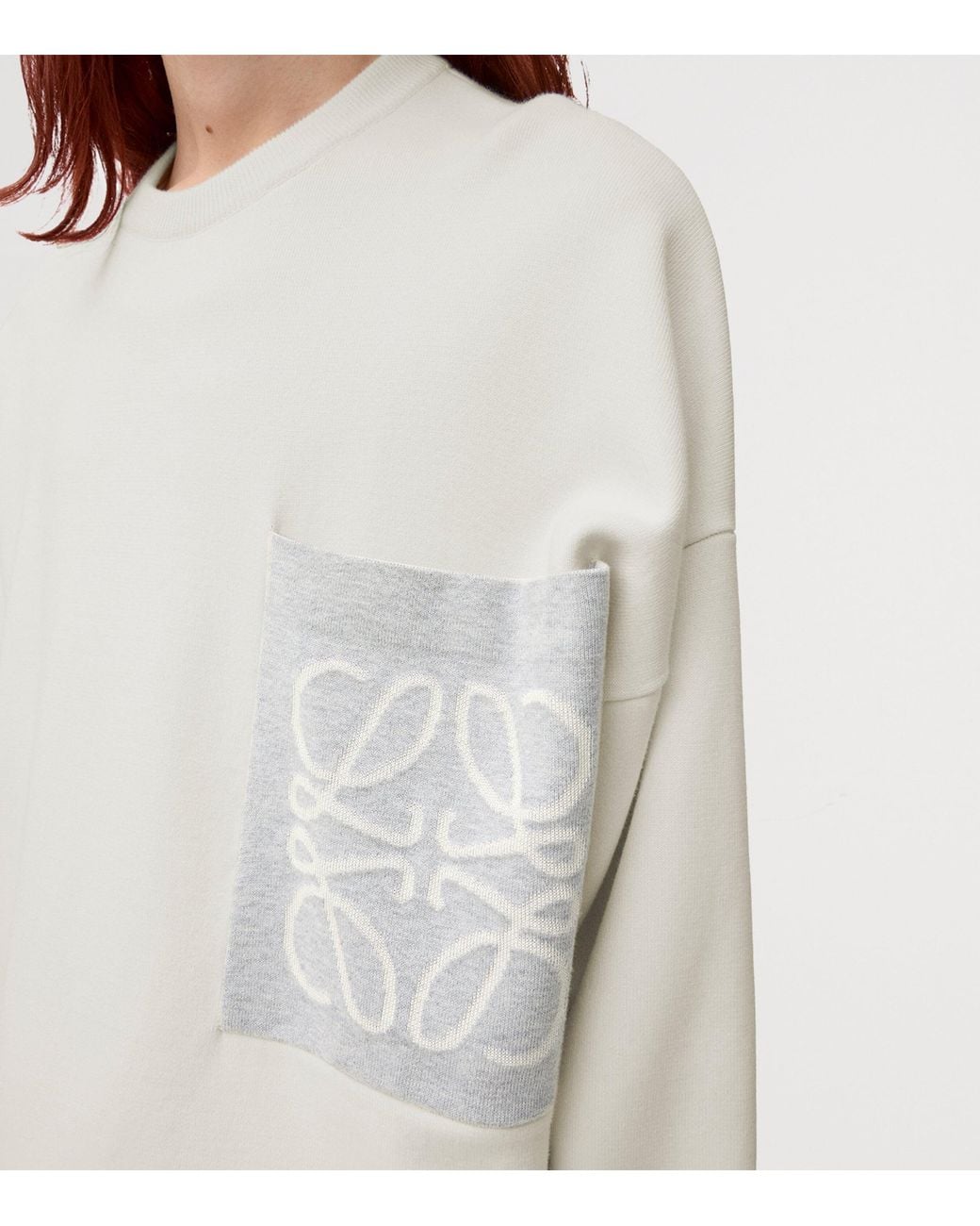 Loewe White Cotton-Blend Anagram Sweater for men