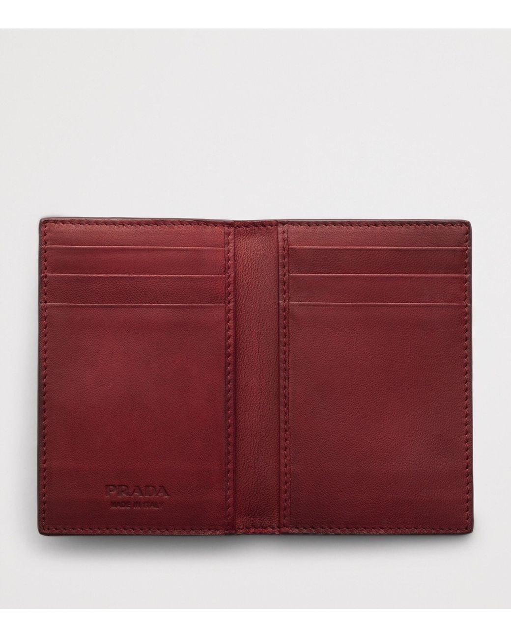 Prada Red Lambskin Bifold Wallet for men