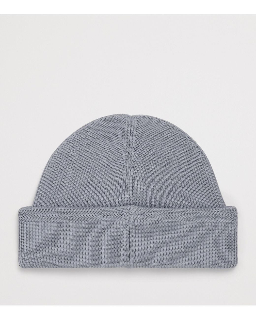 Stone Island Gray Cotton Compass Patch Beanie for men