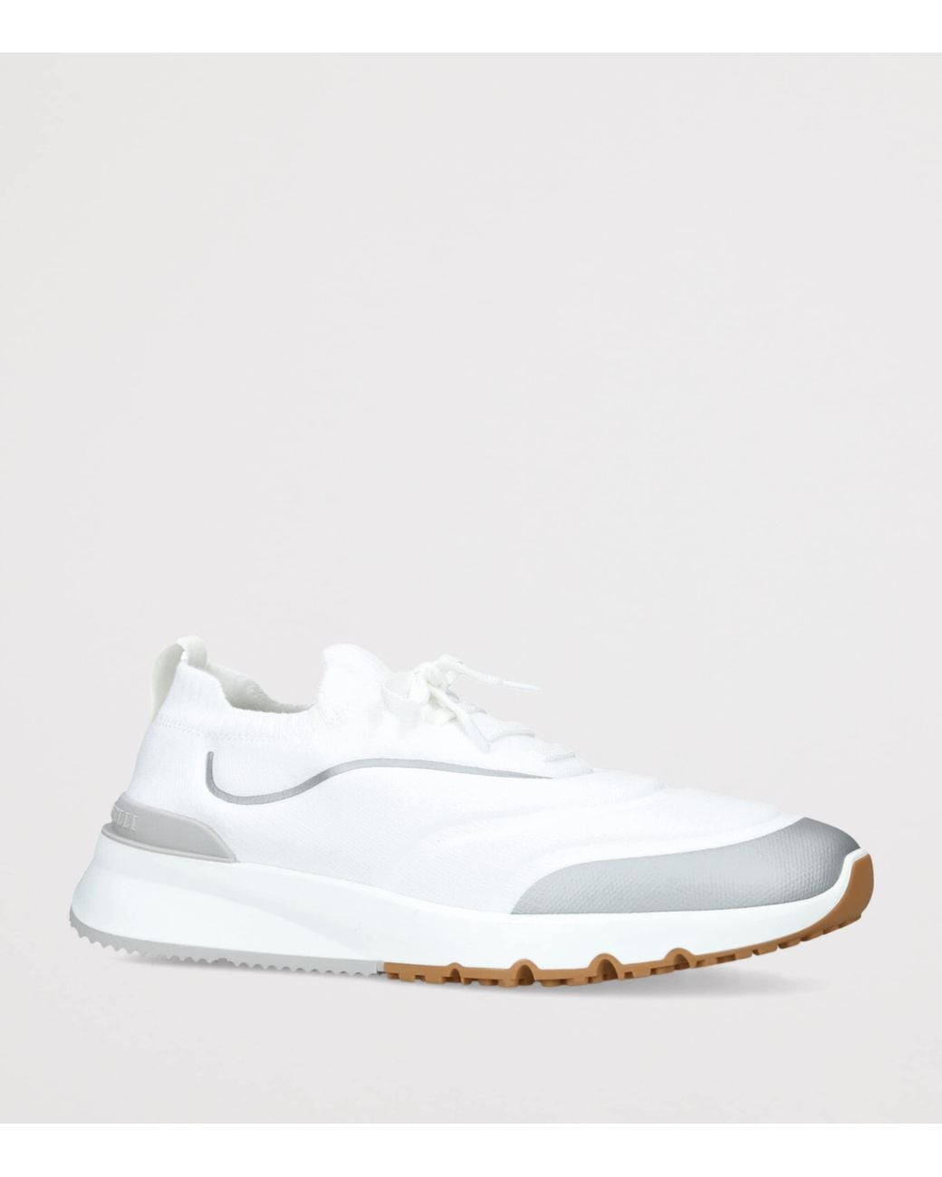 Brunello Cucinelli White Knitted Sportiv Sneakers for men