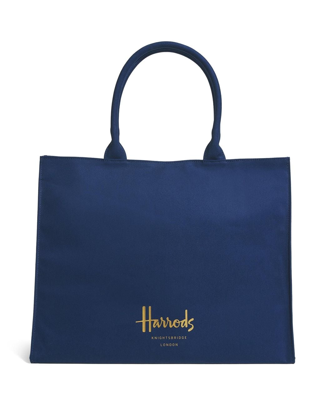 Harrods Blue Large Cotton Logo Tote Bag