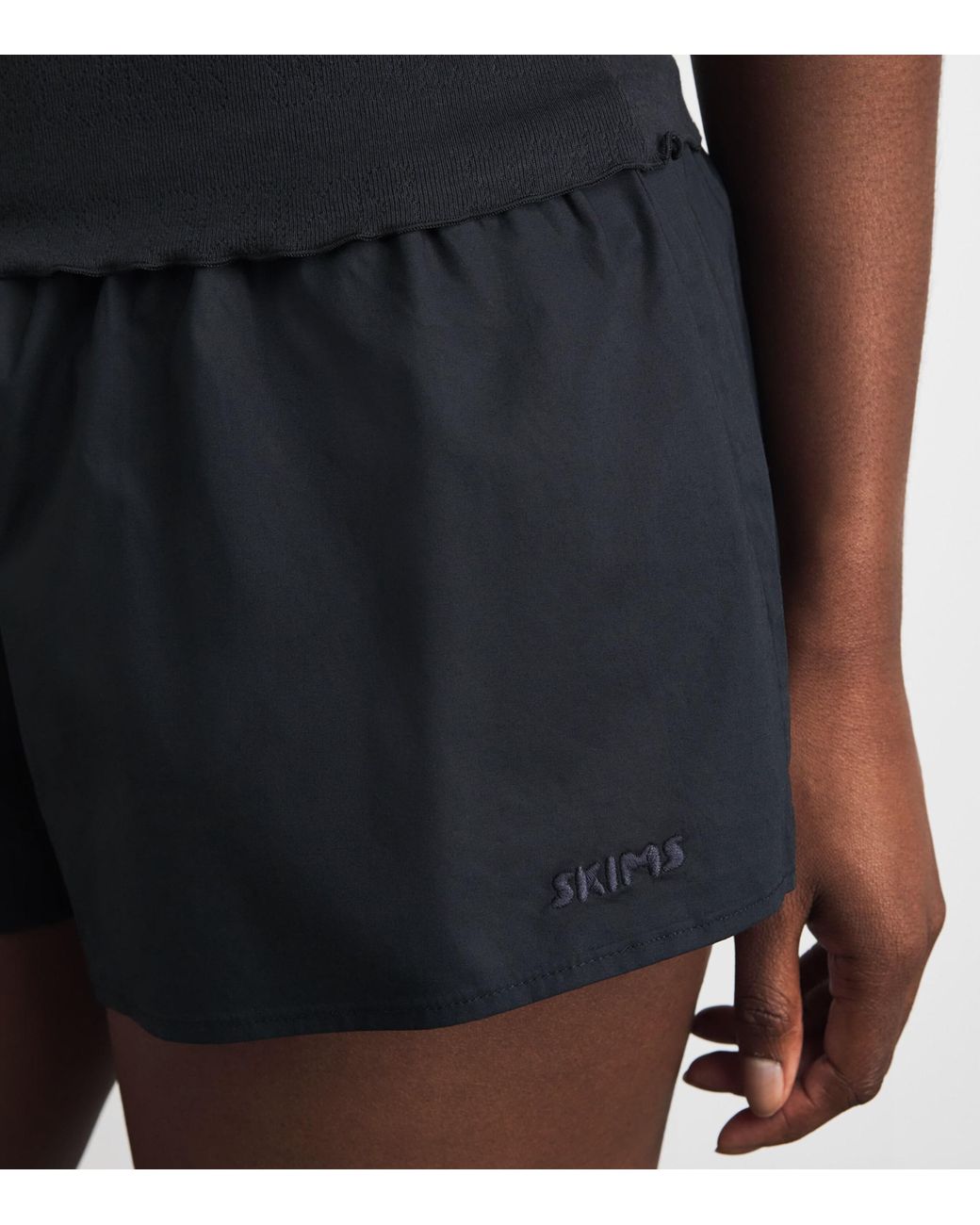 Skims Blue Cotton Flutter Shorts