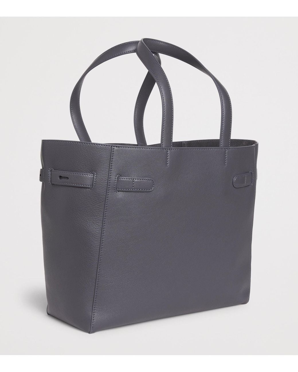 Thom Browne Black Leather Cabas Tote Bag