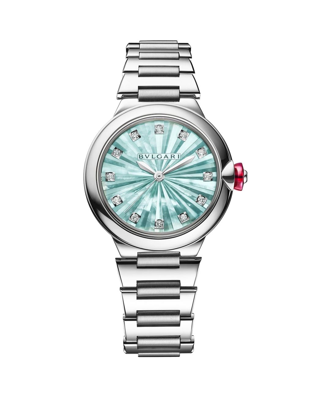 BVLGARI Metallic Stainless Steel And Diamond Lvcea Watch