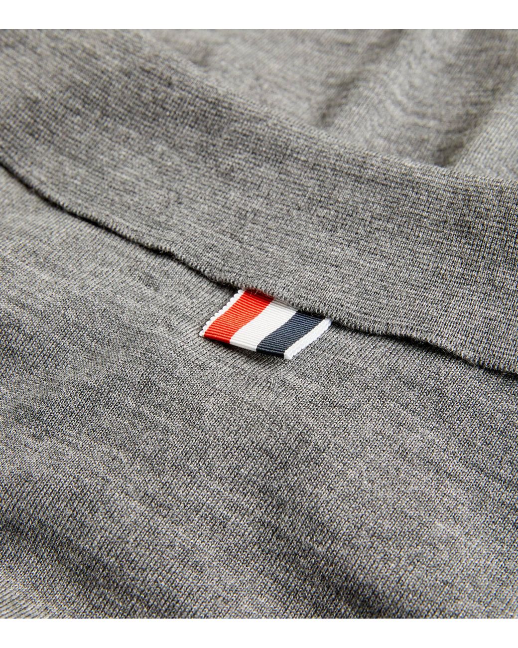 Thom Browne Gray 4-Bar Polo Shirt