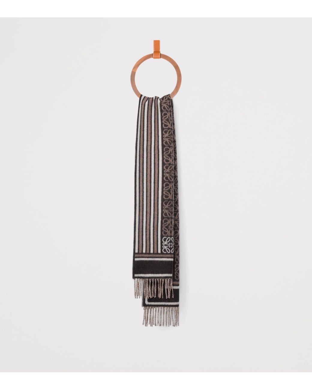 Loewe Black Wool-Cashmere Anagram Scarf