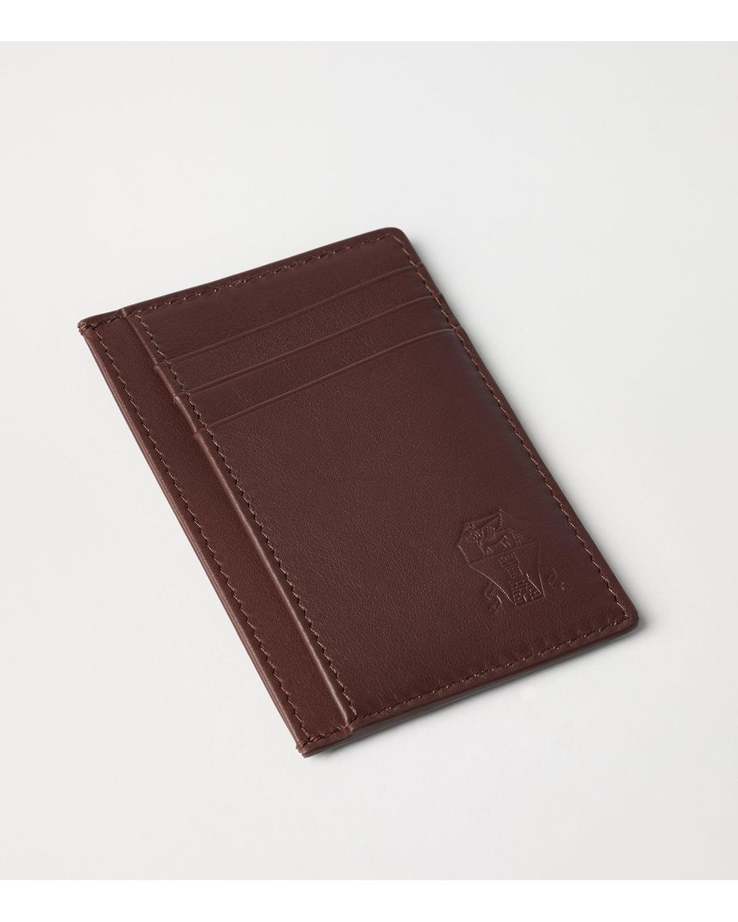 Brunello Cucinelli Brown Leather Card Holder for men