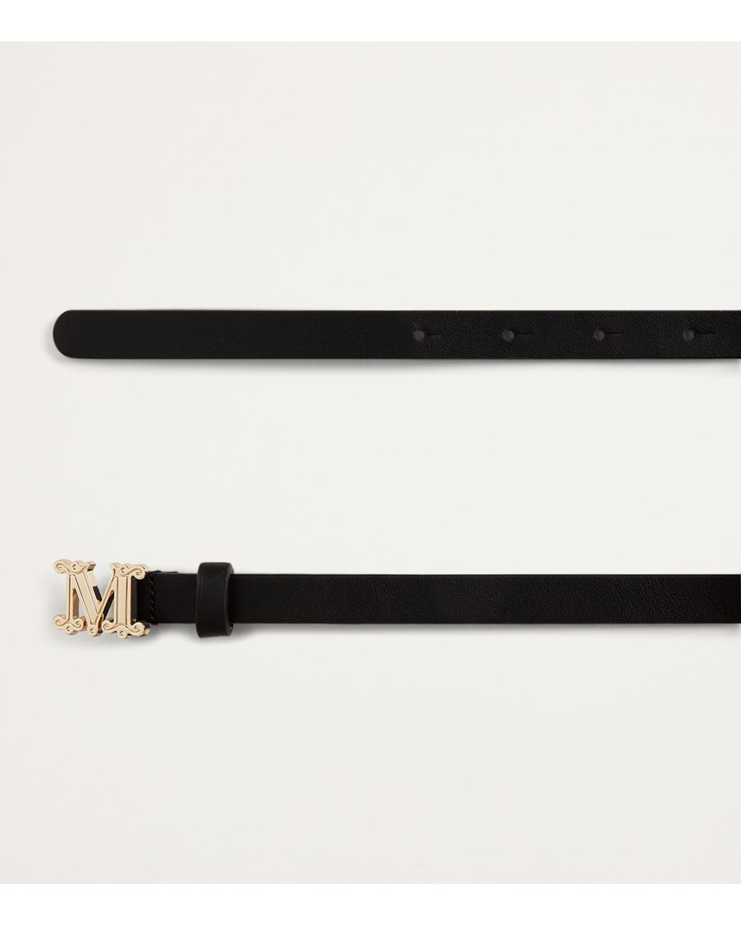 Max Mara Black Leather Monogram Belt