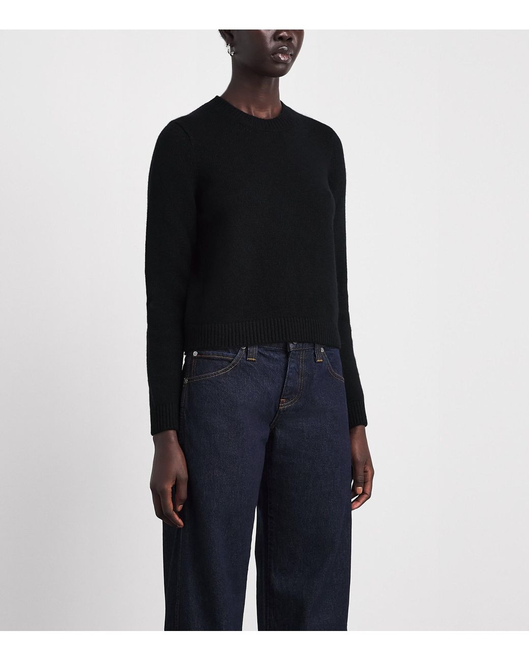 Khaite Black Cashmere Crew-Neck Leta Sweater