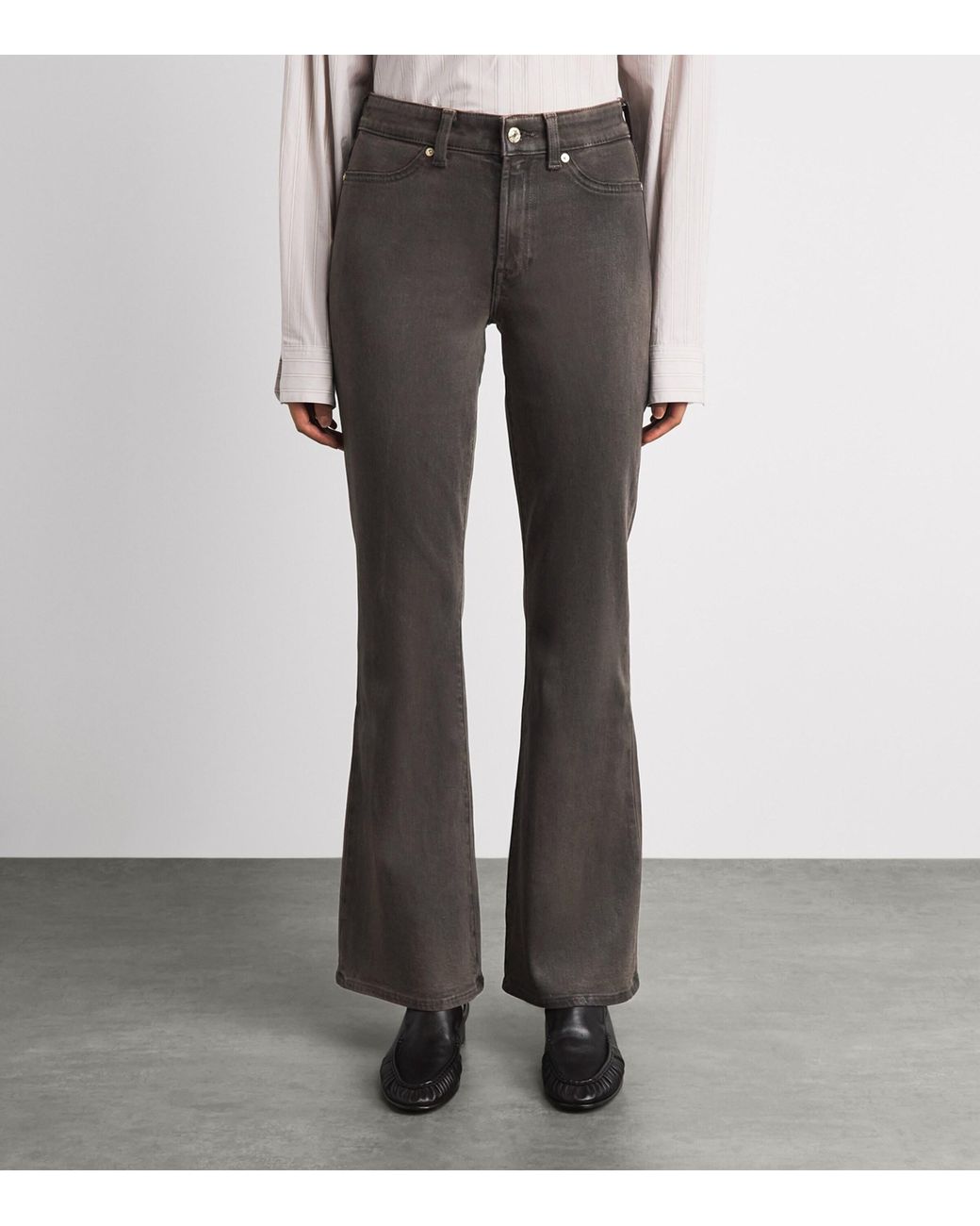 7 For All Mankind Gray Coated The Leggy Bootcut Jeans