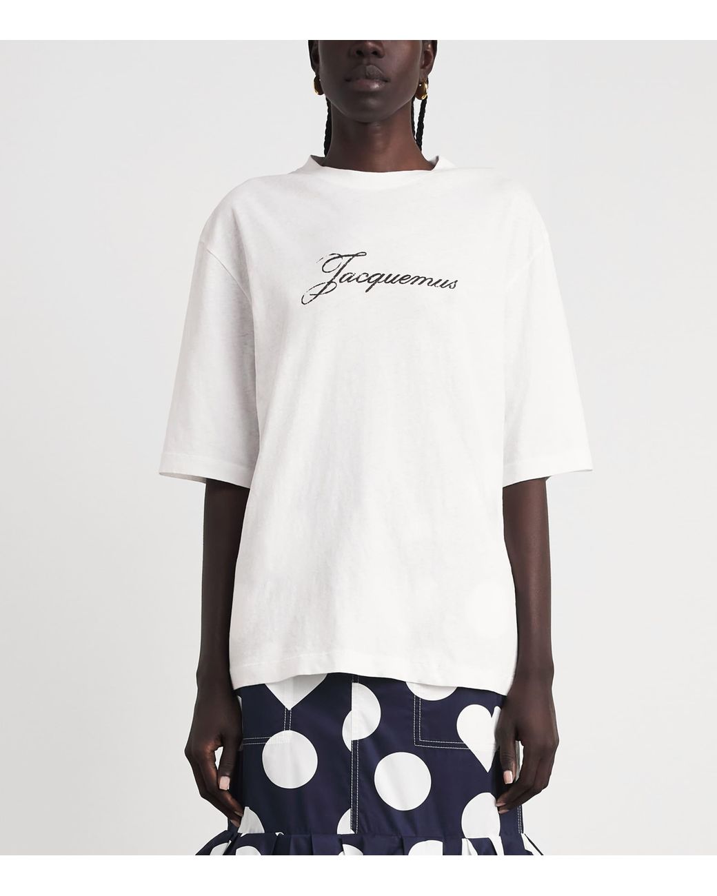 Jacquemus White Cotton-Hemp Logo T-Shirt