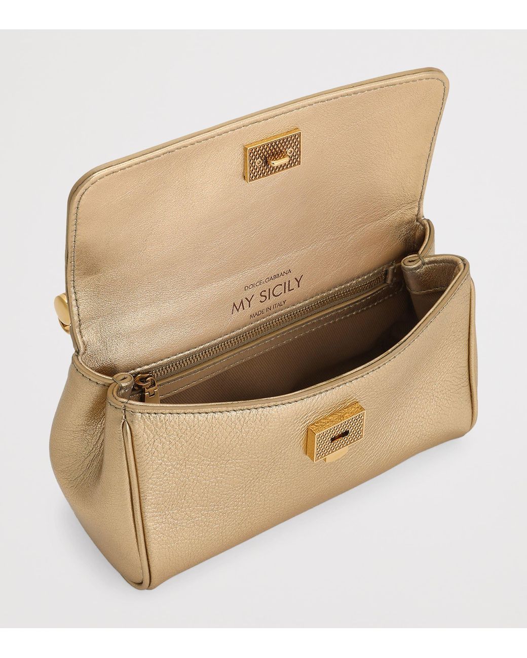 Dolce & Gabbana Metallic Laminated Calfskin My Sicily Cross-Body Bag