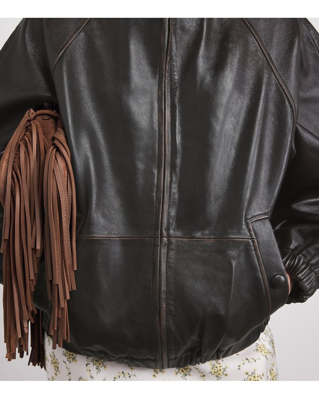 Sandro Black Oversized Leather Jacket