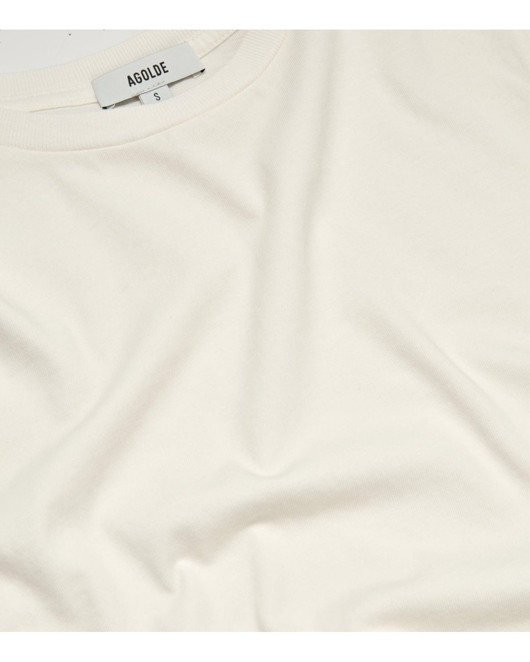 Agolde White Organic Cotton Adine Shrunken T-Shirt