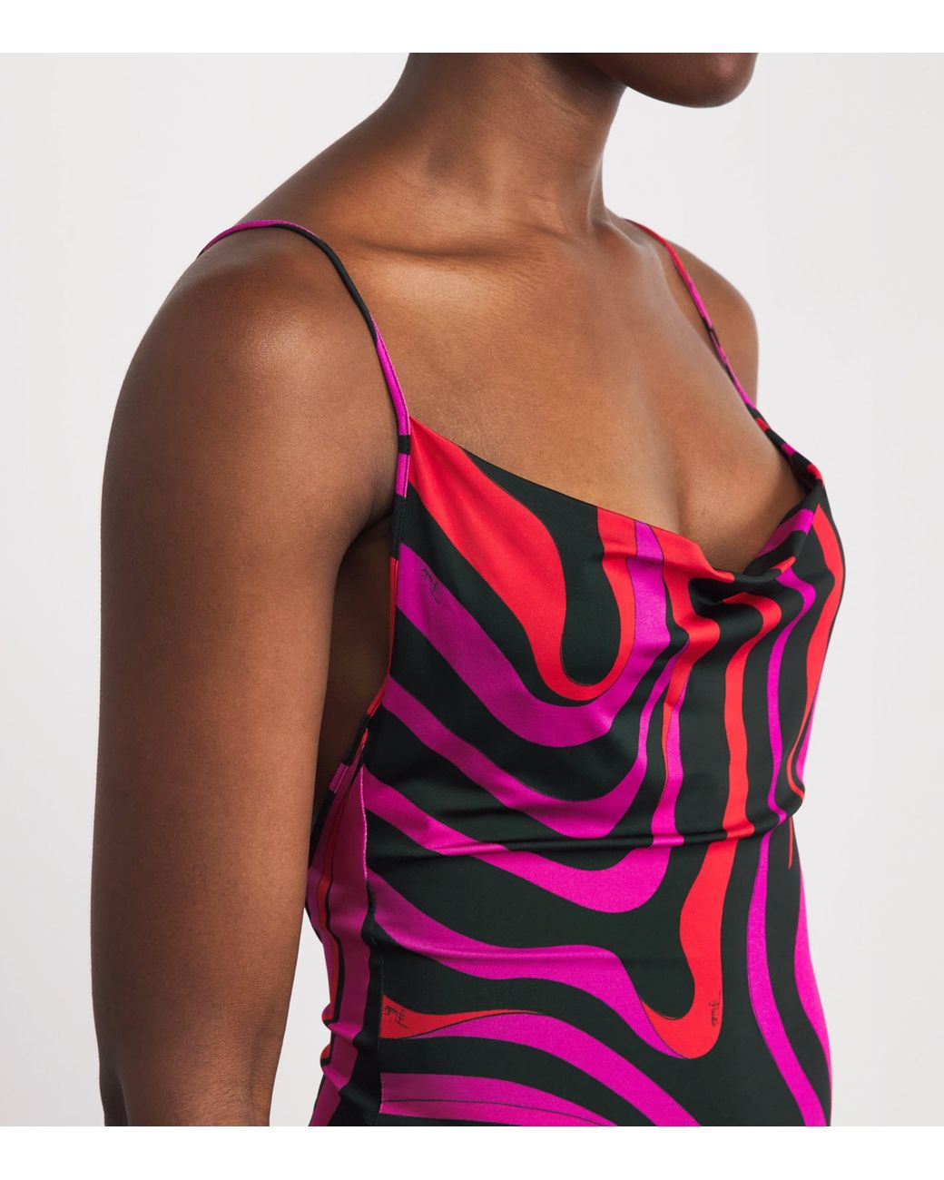 Emilio Pucci Purple Satin Marmo Mini Dress