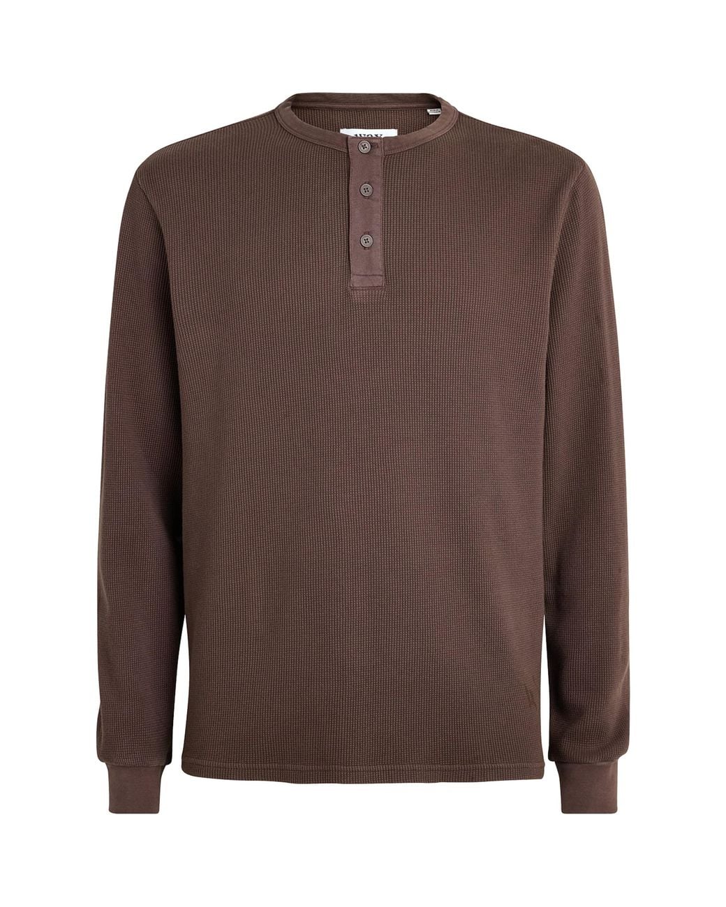 Wax London Brown Cotton Caleb Henley Top for men