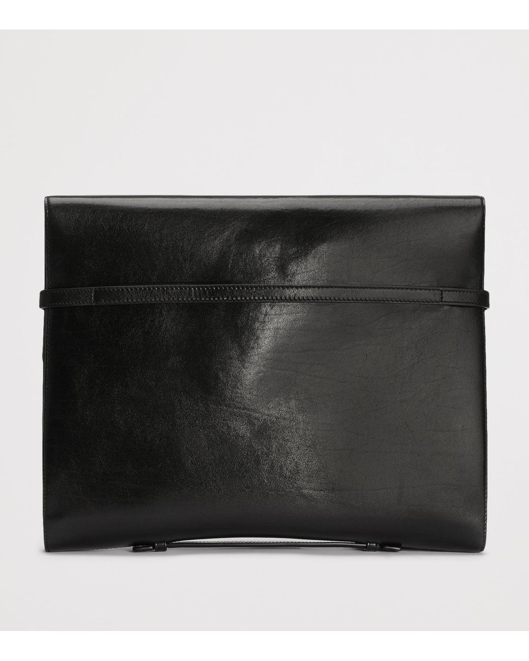 Dolce & Gabbana Black Leather Clip-Lock Messenger Bag for men